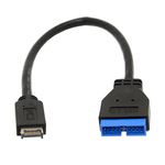 Chenyang USB 3.1 Front Panel Header to USB 3.0 20Pin Header Extension Cable for Motherboard 20cm Black