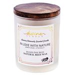 Divine Senses Lemongrass Citronella Scented Natural Beeswax Frosted Jar Candle - 40 Hours Burning Time