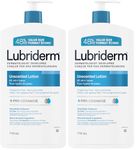 Lubriderm Unscented Lotion, Shea Butter and Glycerin, Dry Skin, Hand, Face Moisturizer, Fragrance Free, 710mL (Pack of 2)