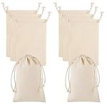 50Pack Cotton Drawstring Pouch, 4 x 6" Reusable Canvas Bags Vintage Gift Bags DIY Jewelry Bags for Jewelry New Year Storage Wedding Party Favor