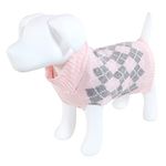 Luvable Friends Pet Sweater, Pink Argyle, Large