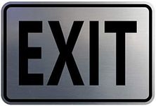 Signs ByLITA Classic Framed Exit Sign (Brushed Silver) - Medium