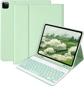 Cute Color Keyboard Case for iPad Mini 5 / Mini 4 - Protective Case with Pencil Holder and Wireless Magnetically Detachable Bluetooth Keyboard(iPad Mini4/Mini5, Mint Green)