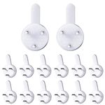 36 Pcs Plastic Non-Trace Wall Picture Hooks, Non-Mark Hook, Invisible Concrete Nail Hard Wall Hook, Traceless Hangers Hooks, No Damage Hanging Kit for Picture Photo Frame Hangers - White (S Size)