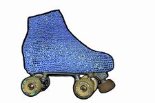 SILVYE Special Shiny and Metallic Skate Covers for Figure Skating (Turquoise, Size M)