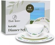 Ekai~Ware Kotahi Fine China Dinner Set, 18 Piece, Great for The Hangi Gatherings, Weddings & Gifts - Fine China Māori Dinner Set