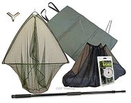 42" CARP FISHING LANDING NET, 2M HANDLE & UNHOOKING LANDING MAT SLING SCALES GRN MB