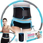 Enole Weighted Hula Hoop for Adults, Free Waist Trainer, Measuring Tape 1.2 KG, Fitness Hoola Hoops for Abdominal Exercise, Workout & Weight Loss, Gifts For Her