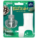 Glade PlugIns Air Freshener Starter Kit, Scented and Essential Oils for Home and Bathroom, Twinkling Pine & Cedar, 1 Warmer and 1 Refill