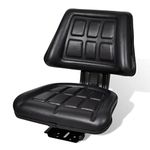 'vidaXL Tractor Seat - Comfortable Foam Padding, Easy Installation, Extra Firm with Multiple Mounting Holes, Durable waterproof Black Cover, Adjustable for Optimum Convenience