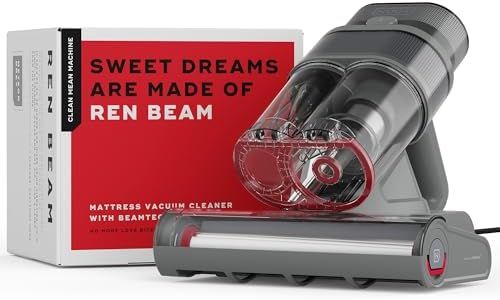 NUUK REN Beam Mattress Vacuum Cleaner for Dust Mites, Allergens & Pet Hair | 4 Step BEAMTech™ | Vibration, UV-C Light, 50000 Hz Ultrasonic Waves, 60°C Hot Air Treatment | 7 Grade Filtration with HEPA