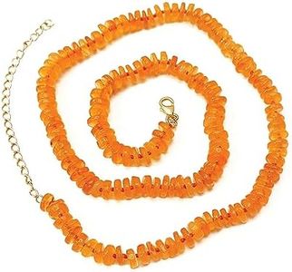 Joyfulmuze Genuine Carnelian Quartz Necklace, Orange Chakra Energy Stone, 18k Gold Plated, Handmade Knotted Adjustable Jewelry for Women, 16 Inches (Carnelian)