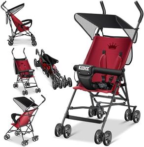 KIDIZ® Cochecito de la ciudad, cochecito para niños, plegable, 360° 4 pulgadas, incluye cubierta solar y lluvia, plegable, cinturón de seguridad de 5 puntos, a partir de 6 meses