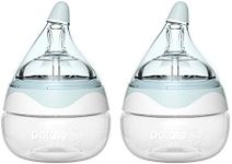 POTATO Glass Baby Bottles for Newborn Babies, Anti Colic Breastfeeding Bottle with Wide Neck, Slow Flow, 2pack, 2.5oz, Blue
