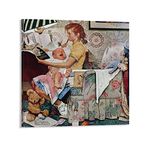 35+ Norman Rockwell Canvas Poster The Babysitter, 1947 by Norman Rockwell Retro Canvas Art Poster and Wall Art Picture Print Modern Family Bedroom Decor Posters 28x28inch(70x70cm)