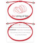 Seyaa Valentines Day Red String of Fate Bracelets kabbalah Good Luck Protection Matching Bracelets Gifts for Couple Lover Women Men Boyfriend Girlfriend, 6.5 Inch, natural-fiber, no gemstone