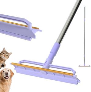 Pawlico Carpet Rake 2 in1 Pet Hair Removal, 59” Adjustable Long Handle Carpet Scraper for Cat Dog Hair Deep Cleaner, Reusable Cleaner Tool for Rugs, Mats, Couch, Sofas, Floor, Car Seats