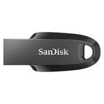 SanDisk 256GB Ultra Curve USB 3.2 Flash Drive, USB Stick, memory stick up to 100 MB/s read speeds, RescuePRO data recovery software, keyring loop, Black