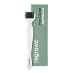 Regrowz Derma Roller for Hair Growth 0.3mm - 192 Titanium Needles - Beard Roller & Derma Roller Hair Growth Men & Women - Micro Needling Roller