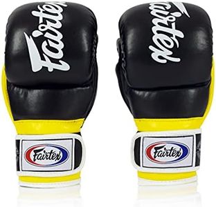 Fairtex FGV18 Muay Thai Boxing Gloves for Men, Women & Kids| MMA Gloves for Martial Arts|Made from Micro Fiber is Premium Quality, Light Weight & Shock Absorbent Boxing Gloves-XLarge, Black/Yellow