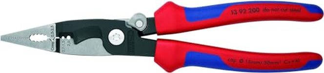 Knipex Pliers for Electrical Installation black atramentized, with multi-component grips 200 mm 13 92 200