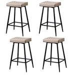 AINPECCA Bar Stools Set of 4-Faux Leather Latte Barstools with Black Metal Legs, Kitchen Island Stools, High Bar Chairs for Island Counter, Pub, Bistro