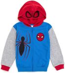 Marvel Spider-Man Toddler Boys Fleece Zip Up Cosplay Hoodie Logo Blue/Red Spiderman 4T