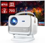 【Official Neflix & Dolby Audio】 Projector with WiFi6 & Bluetooth 5.2, YABER 700ANSI Native 1080P Portable Movie Projector, 20W Speakers, Auto Focus & Keystone Theater Smart Outdoor Projector with Apps