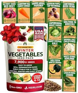 HOME GROWN 12 Winter Vegetable Seeds - Heirloom, Non-GMO Fall & Winter Vegetable Seeds for Planting Home Garden: Bean, Beet, Broccoli, Cabbage, Carrot, Cauliflower, Kale, Parsnip, Squash, Chard & More