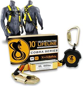 KwikSafety - Charlotte, NC - COBRA WEB 10' COMBO [Self Retracting Lifeline + 3 D-Ring Safety Harness] ANSI OSHA Class A Retractable SRL Fall Arrest Construction Roofing PPE Gear