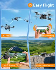 FERIETEL T29 Foldable Mini Drone with 1080P Camera – 30 Min Flight, 2 Batteries