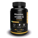 NutritJet Vitamin C 500mg Tablet with Natural Vitamin C Amla Extract With Zinc for Men & Women - Skin Care, Immunity, Antioxidant - 60 Tablets