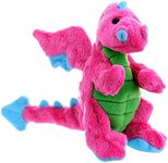 goDog Dragon with Chew Guard Technology Tough Plush Dog Toy, Pink, Large