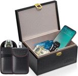 Lexell Faraday Box for Car Keys with Pouch 2 Pack - Premium Leather Car Key Signal Blocker Box and RFID Key Pouch - Anti Theft Signal Blocking Box for Car Keys - Keyless Car Key Protector Box