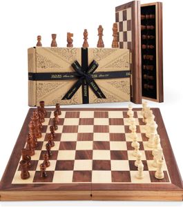 Jaques Wooden Chess Set – Classic Board Game with Pieces
