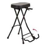 Gator Frameworks Foldable Guitar Stool with Padded Seat and Rear Mounted Guitar Hanger; (GFW-GTRSTOOL)