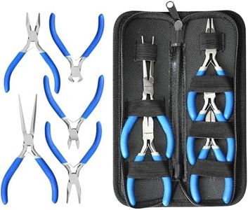 SOONAN 5 Pieces Mini Pliers, Long Lasting Tool Set Cable Cutters, Long Needle Nose, Long Nose, Nipper Bent Nose, End Cutting, Diagonal Cutting, Precision Pliers Set