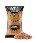 A Kilo of Spices | Brown Whole Flaxseed 1 Kg, Linseed High Fibre Source with Antioxidants, Rich in Omega-3, Non-GMO, Vegan, Restores Gut Health, Plant-Based Protein Powerhouse (1 Kg)