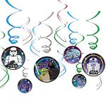 Swirl Hanging Decorations - 5" & 7" (Pack of 12) - Perfect for Themed Parties & Events, Star Wars Galaxy of Adventures