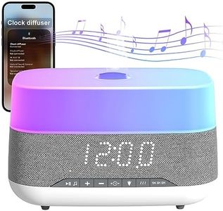 Lovaroma Essential Oil Diffuser, Aroma Diffuser with Bluetooth Speaker Alarm Clock - 300ml Defuser Cool Mist Humidifier with 7 Colors Lights 5 Timer Diffusers for Essential Oils Large Room Home Office