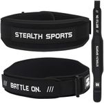 Stealth Sports 4-inch Weight Lifting Belt Self Locking Gym Belt Back Support Weightlifting Belt for Men Women Workout Belt Deadlift Squats Olympic Bodybuilding Strength Training Belt (Black, M)