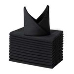 Gala Houseware Spun Polyester Dinner Napkins 20 x 20 inch - Black 12 Pack Solid Washable Cloth Napkins - Ideal for Events, Wedding, Party, Commercial and Home Use.