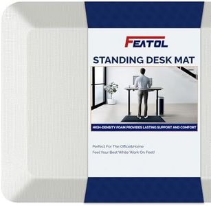 FEATOL Anti Fatigue Mats for Standing, 9/10 Extra Thick Ergonomic Standing Desk Mat, Comfort Memory Foam Standing Mat at Home,Office All Day (24" x 70", White, 2PC)
