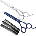 JW CRX Professional Hair Cutting Scissors & Thinning Shear Set with Carbon Comb Set - Razor Edge Series (5.5")