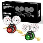RX WELD Oxygen and Acetylene Regulators CGA540 and CGA510- Compatible with V-Style Welding Gas Torch Cutting