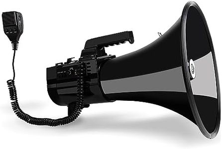 My Mealivos75W 2000 Professional Yard Sound Range Heavy PA Bullhorn Megaphone Speaker, Adjustable Volume, Loud Hand Held MegaPhone, Outdoor Activities, Coaching, Football, Baseball, Hockey(Black)