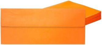 Pipilo Press 50 Pack #10 Orange Business Envelopes with Square Flap for Mailing, Shipping Supplies (4 1/8 x 9 1/2 In)