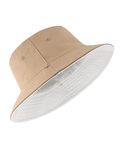 Zylioo Extra Large Reversible Sun Hat,Stylish Summer Travel Bucket Hats,Cotton Fishing Sun Hats for Big Heads Khaki-White