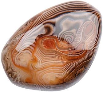 Natural Banded Agate Palm Stones, June&Ann Healing Gemstone Therapy Worry Crystal Stones for Meditation Chakra Balancing Collection, Irregular Shape