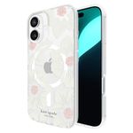 Kate Spade New York iPhone 16 Case - Compatible with MagSafe - Designer Phone Case - Hollyhock Cream Floral